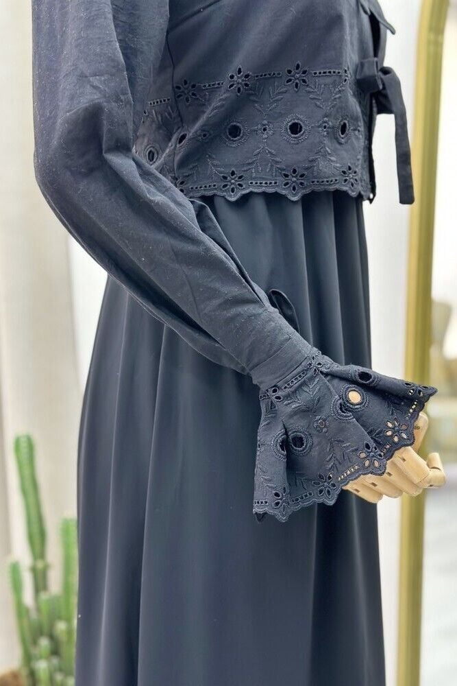 Rüschenkleid mit Schnürung