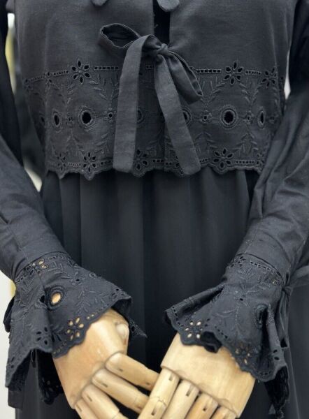 Bağcıklı Fisto Elbise 1 (42-44) - Siyah