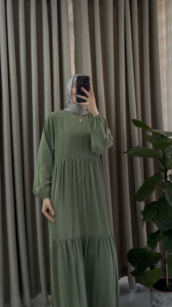 YAĞMUR ELBİSE çağla yeşili