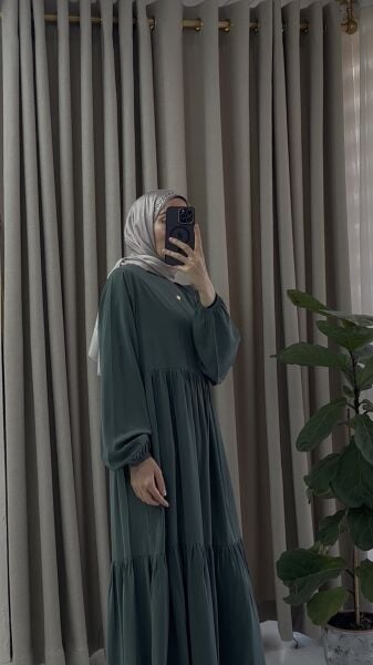 YAĞMUR ELBİSE  mint yeşili