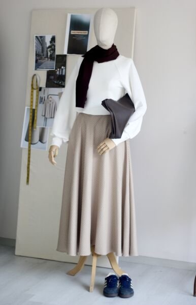 Desenli Kaşmir Etek