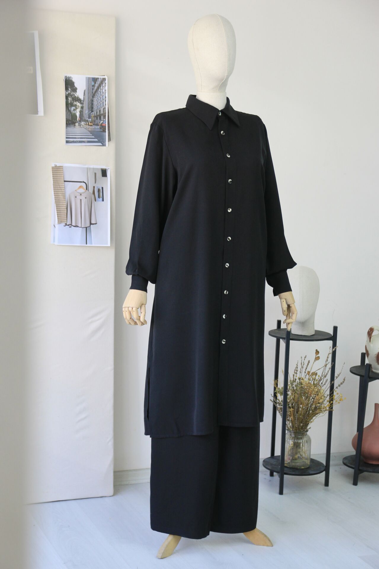 Verra Tencel Langarmanzug (schwarz)