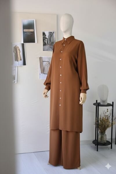 Verra Tencel Langarmanzug (hellbraun)