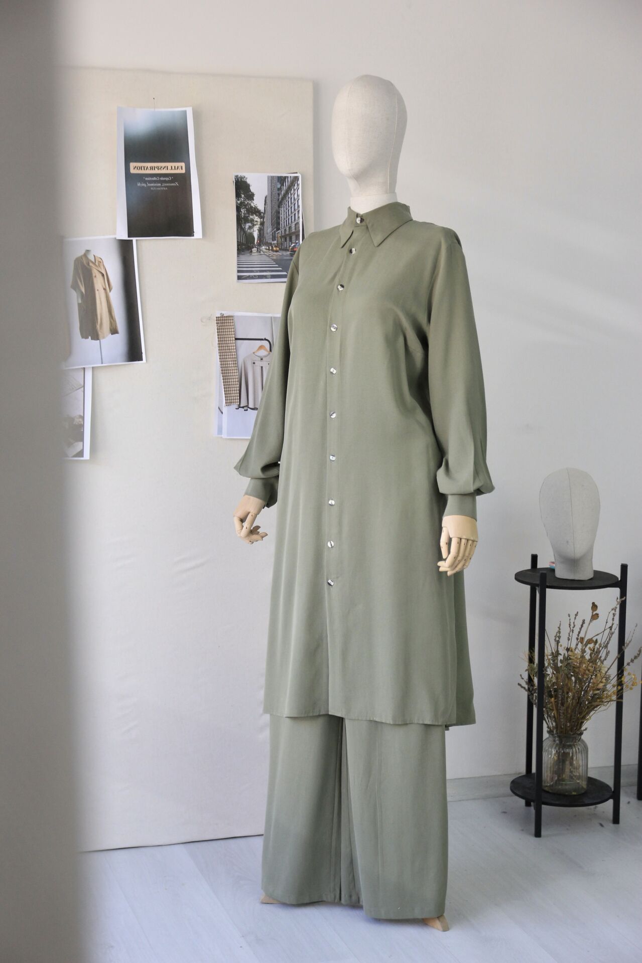 Verra Tencel langer Anzug (olivgrün)