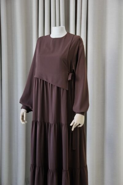 İNCİ KAHVERENGİ ELBİSE