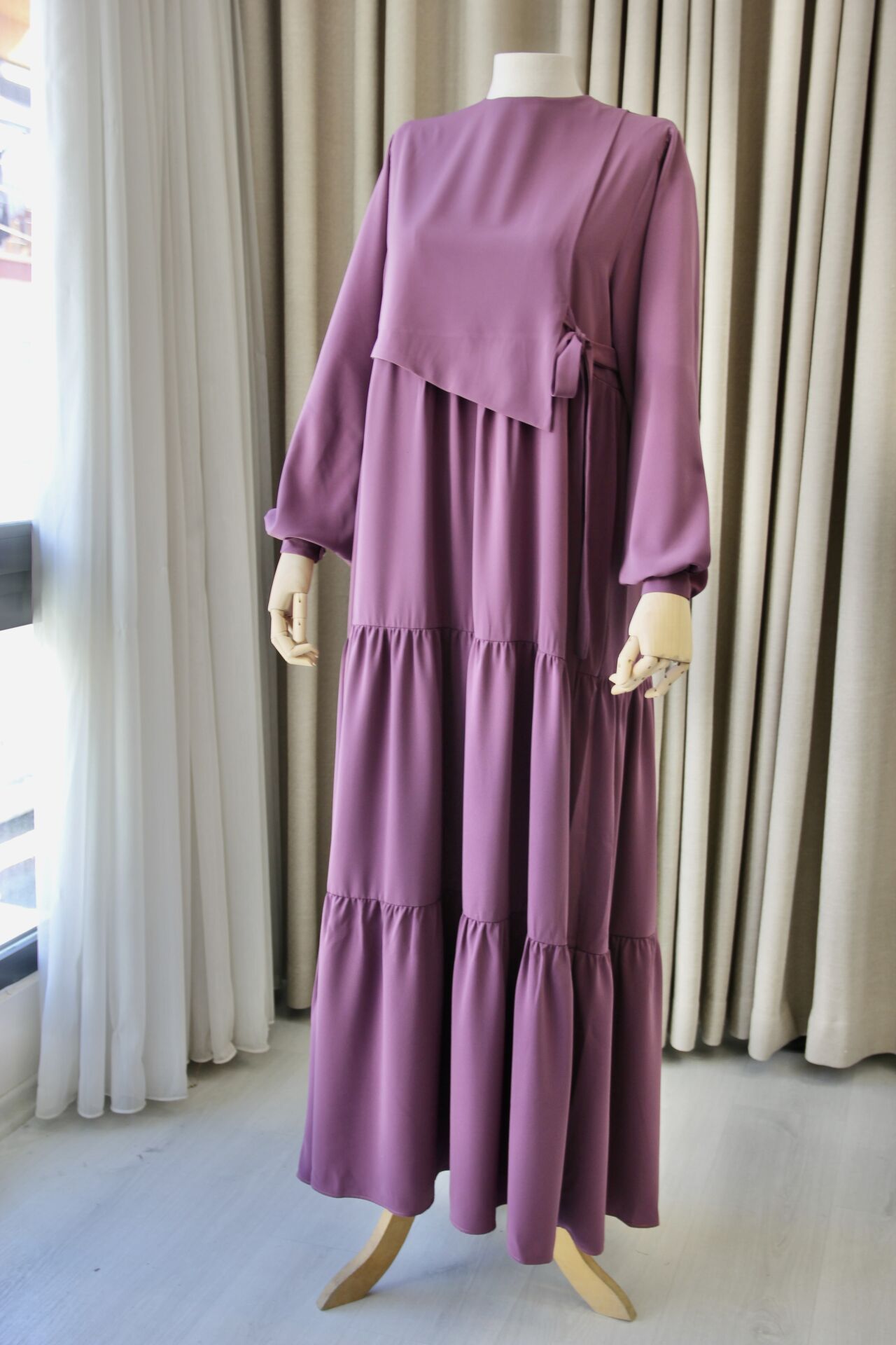 İNCİ MÜRDÜM RENK ELBİSE